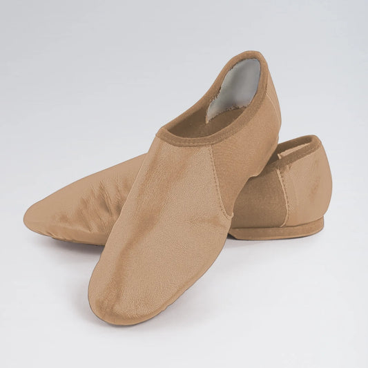 1st Position Split Sole Jazz Shoe with Suede Sole Tan